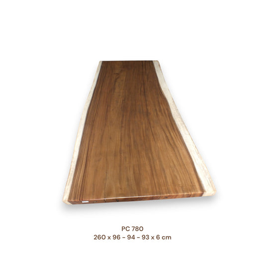 Exklusive Suarholz Tischplatte 260x95 cm | massiv & einmalig, 6 cm stark