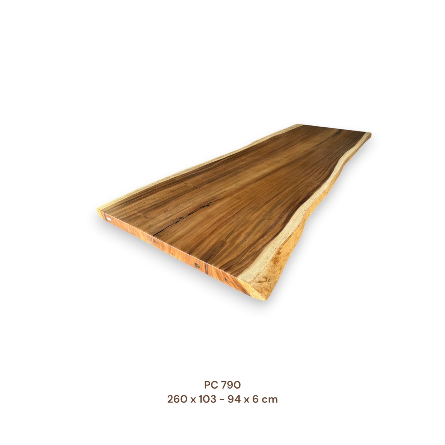Massive Suarholz Tischplatte 260x96 cm | 6 cm stark | Premium-Unikat