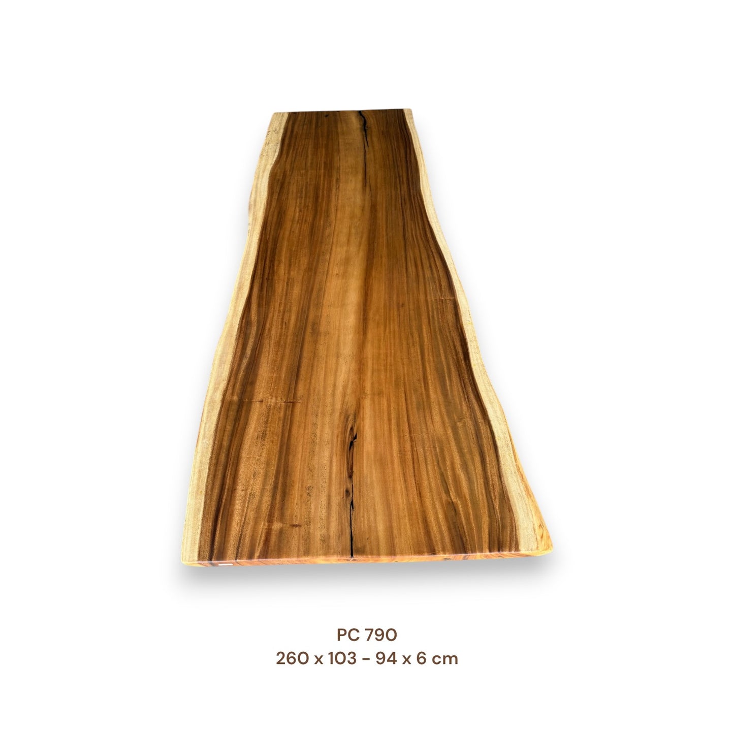 Massive Suarholz Tischplatte 260x96 cm | 6 cm stark | Premium-Unikat