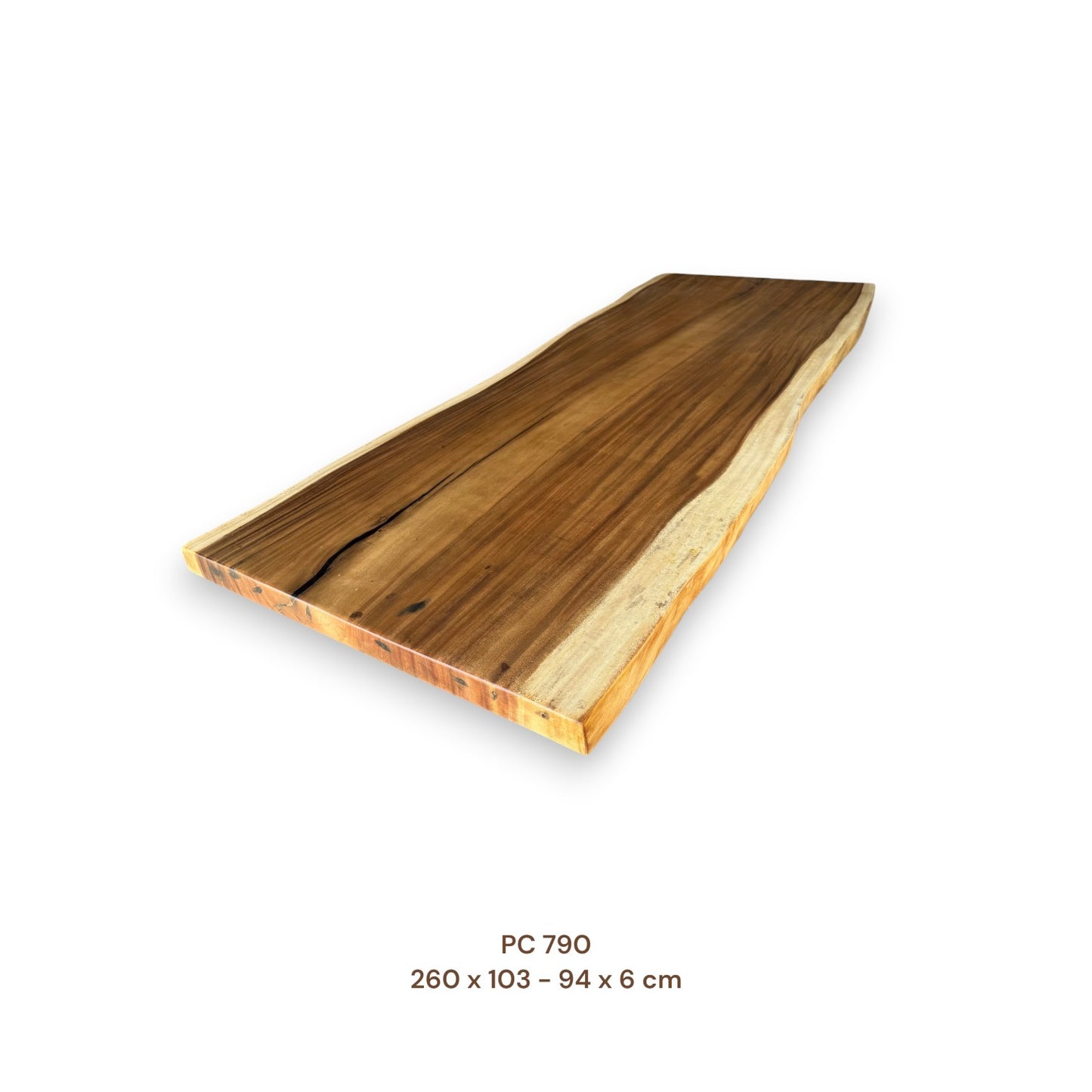 Massive Suarholz Tischplatte 260x96 cm | 6 cm stark | Premium-Unikat