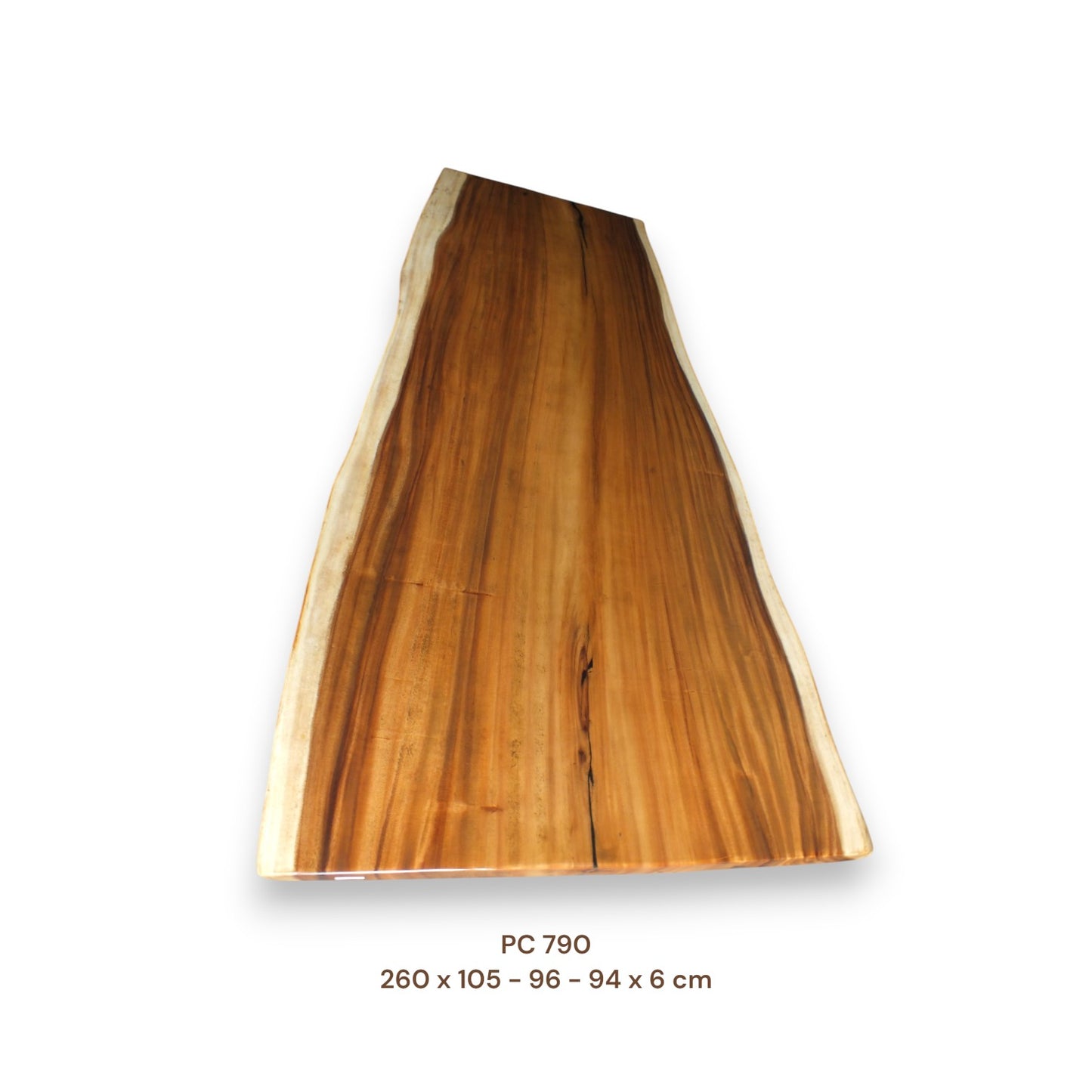 Massive Suarholz Tischplatte 260x96 cm | 6 cm stark | Premium-Unikat