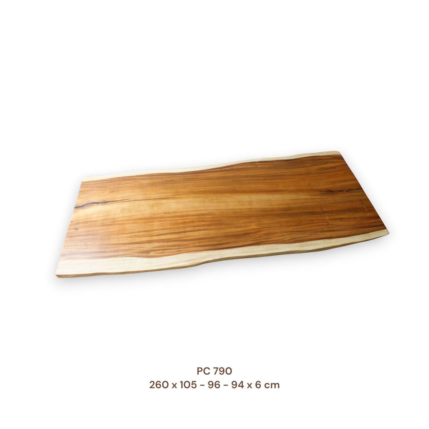 Massive Suarholz Tischplatte 260x96 cm | 6 cm stark | Premium-Unikat