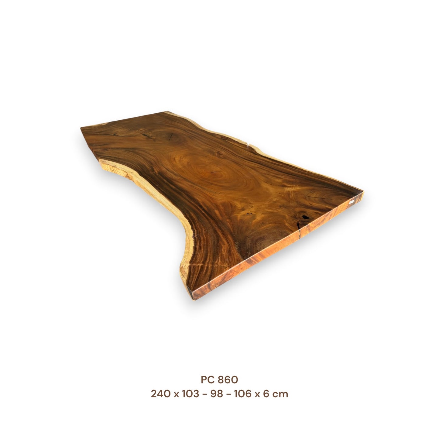 Suarholz Esstischplatte massiv 240x100 cm | 6 cm stark | Naturholz-Unikat