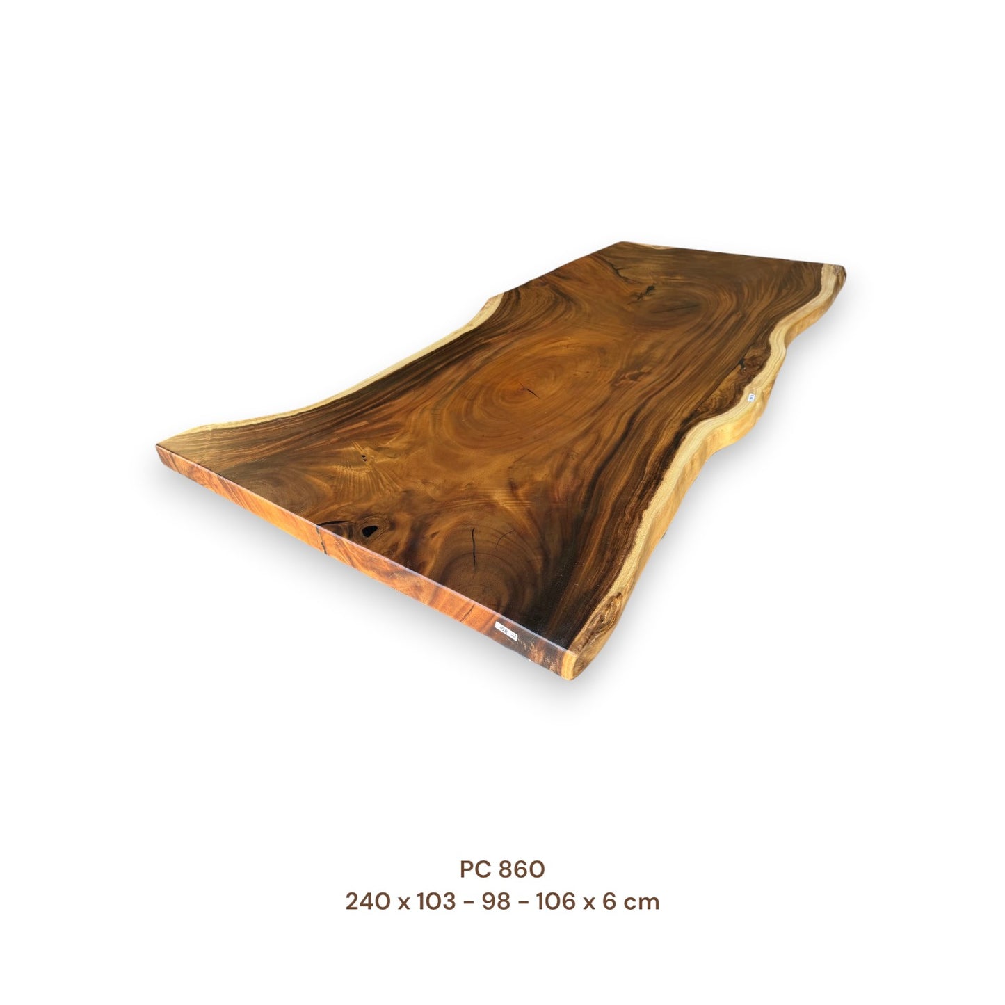 Suarholz Esstischplatte massiv 240x100 cm | 6 cm stark | Naturholz-Unikat