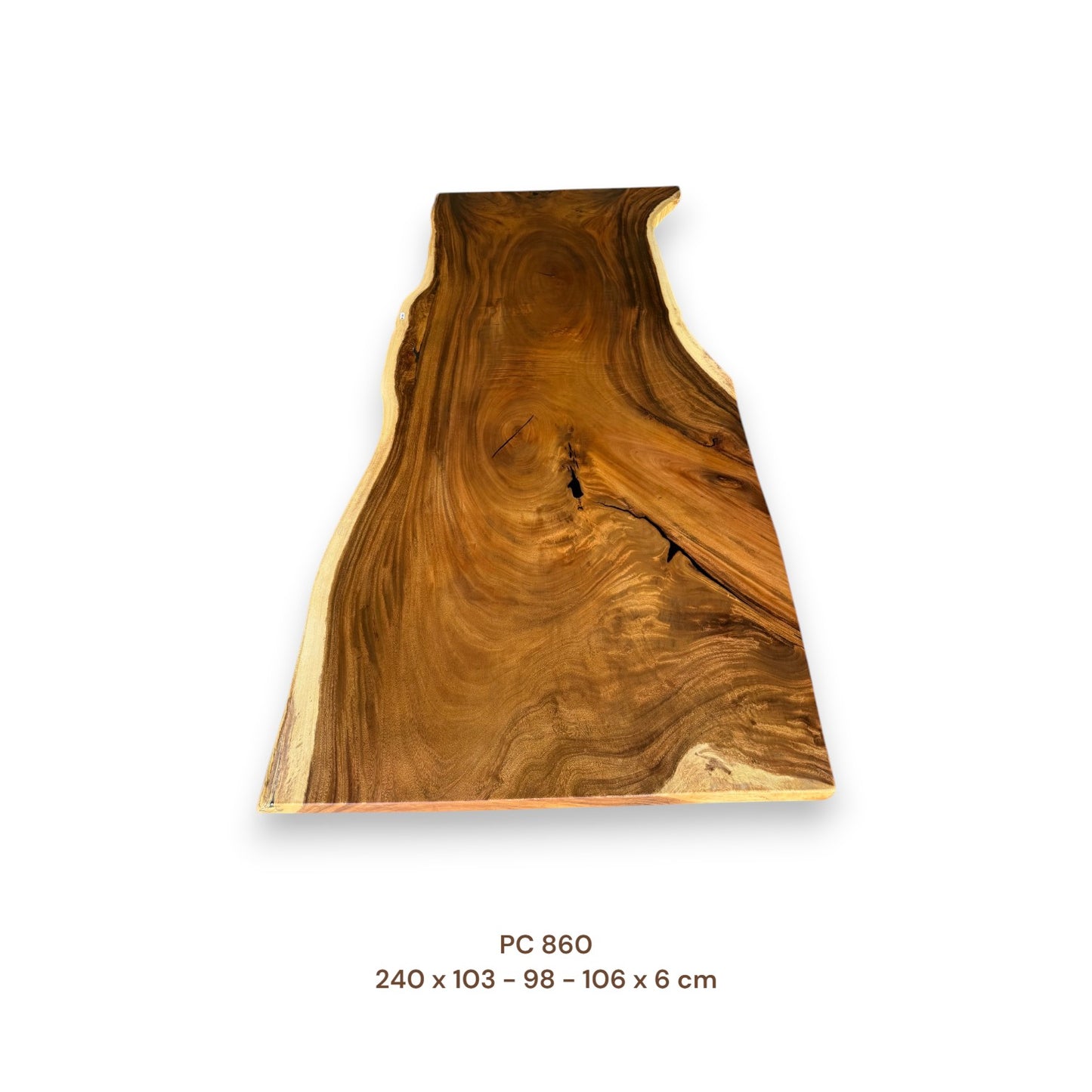 Suarholz Esstischplatte massiv 240x100 cm | 6 cm stark | Naturholz-Unikat