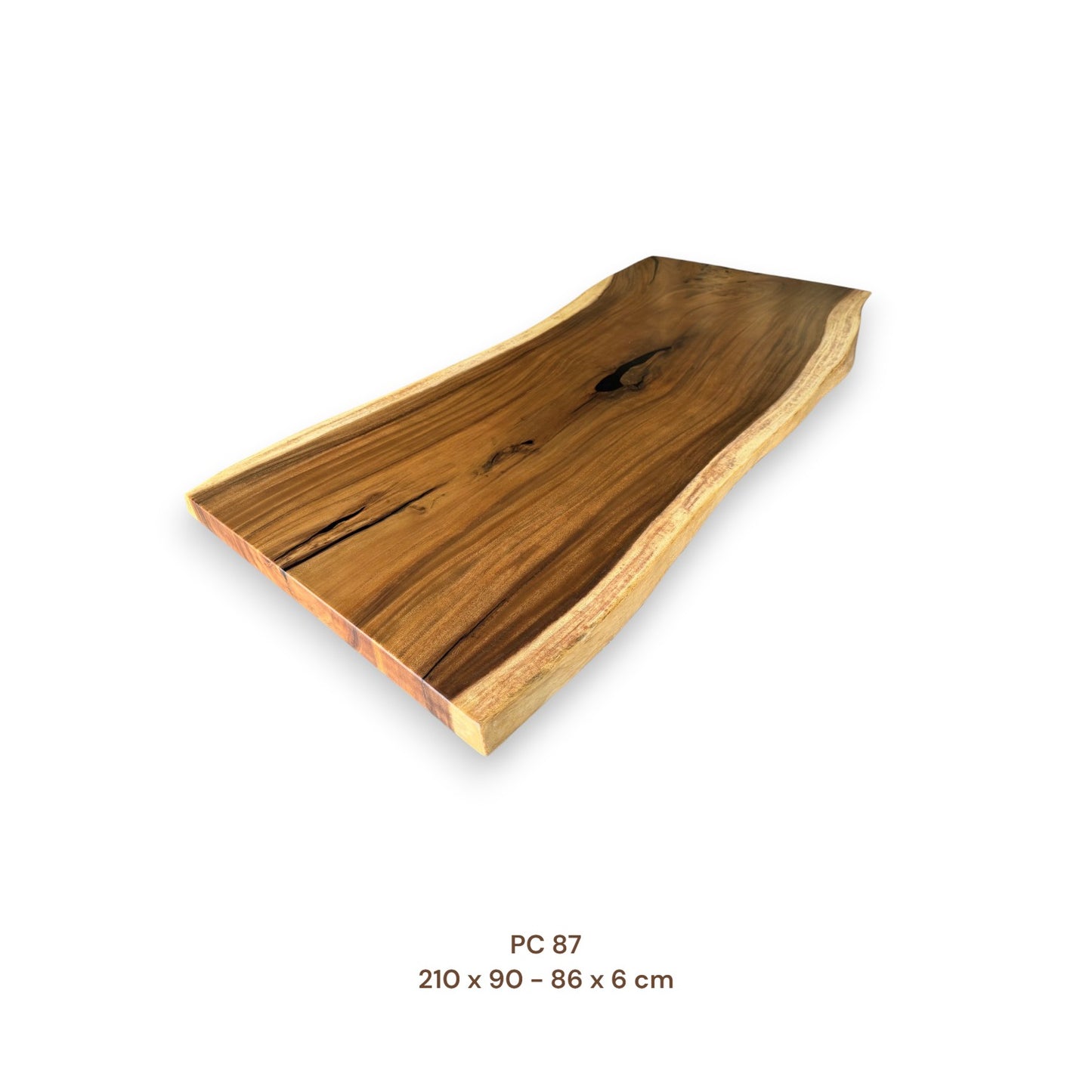 Exklusive Suarholz Tischplatte 210x88 cm | massiv & einmalig, 6 cm stark