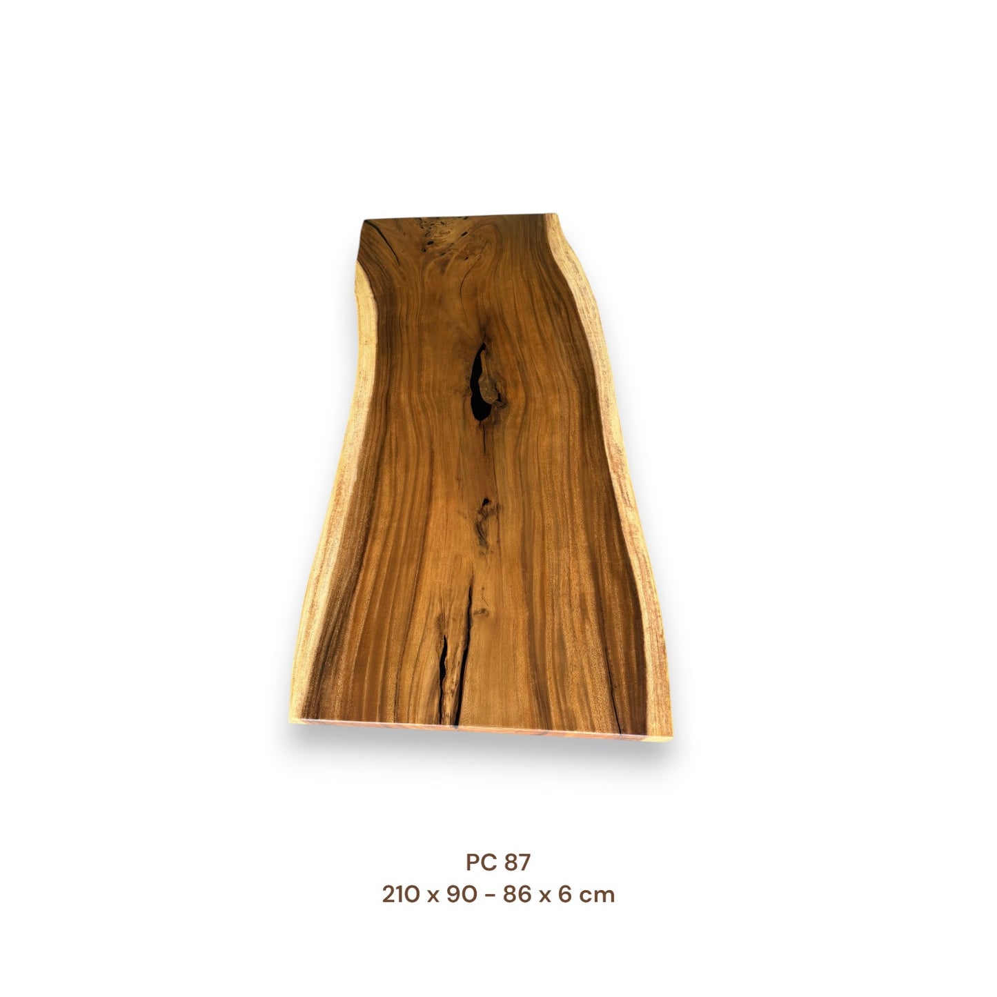 Exklusive Suarholz Tischplatte 210x88 cm | massiv & einmalig, 6 cm stark