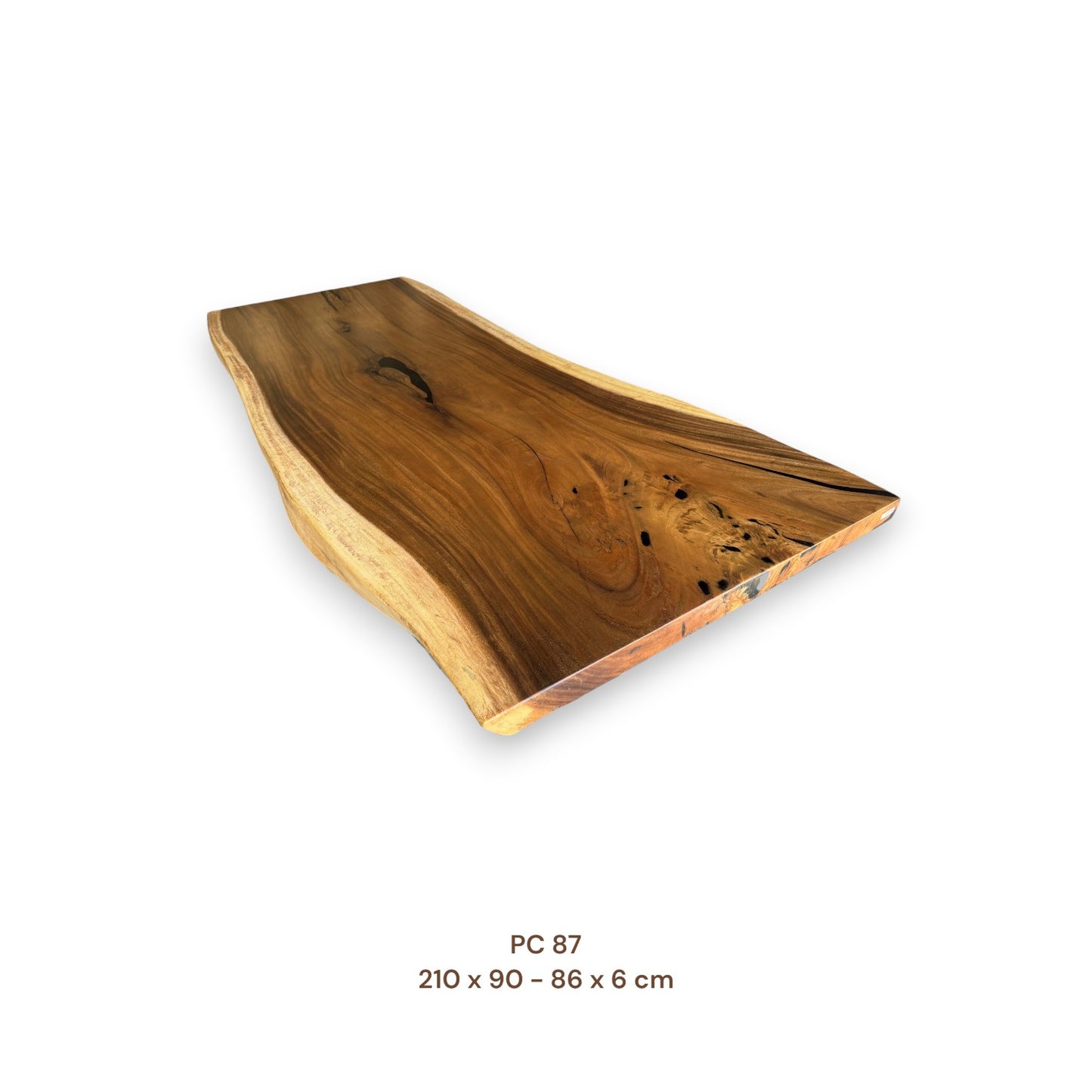 Exklusive Suarholz Tischplatte 210x88 cm | massiv & einmalig, 6 cm stark