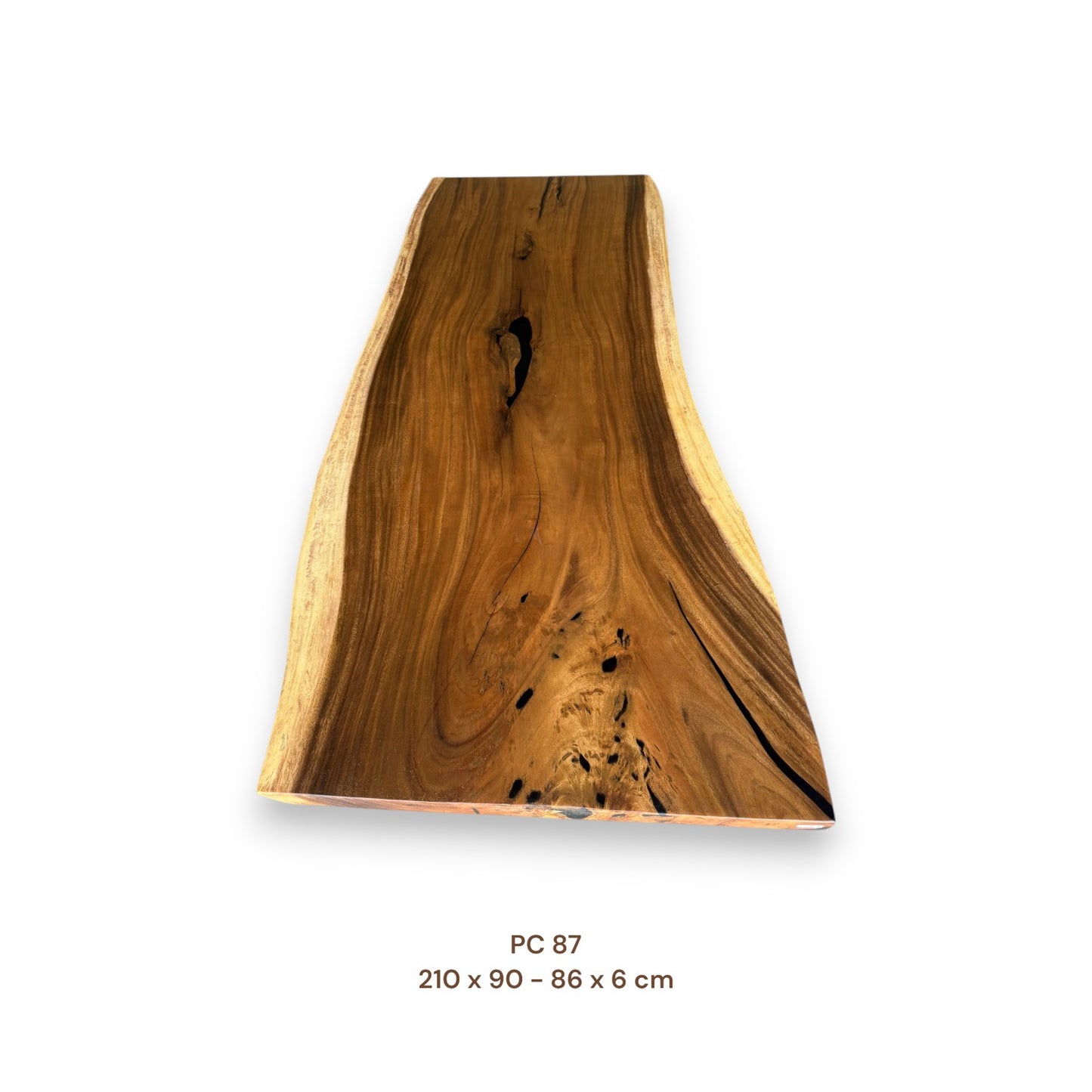 Exklusive Suarholz Tischplatte 210x88 cm | massiv & einmalig, 6 cm stark