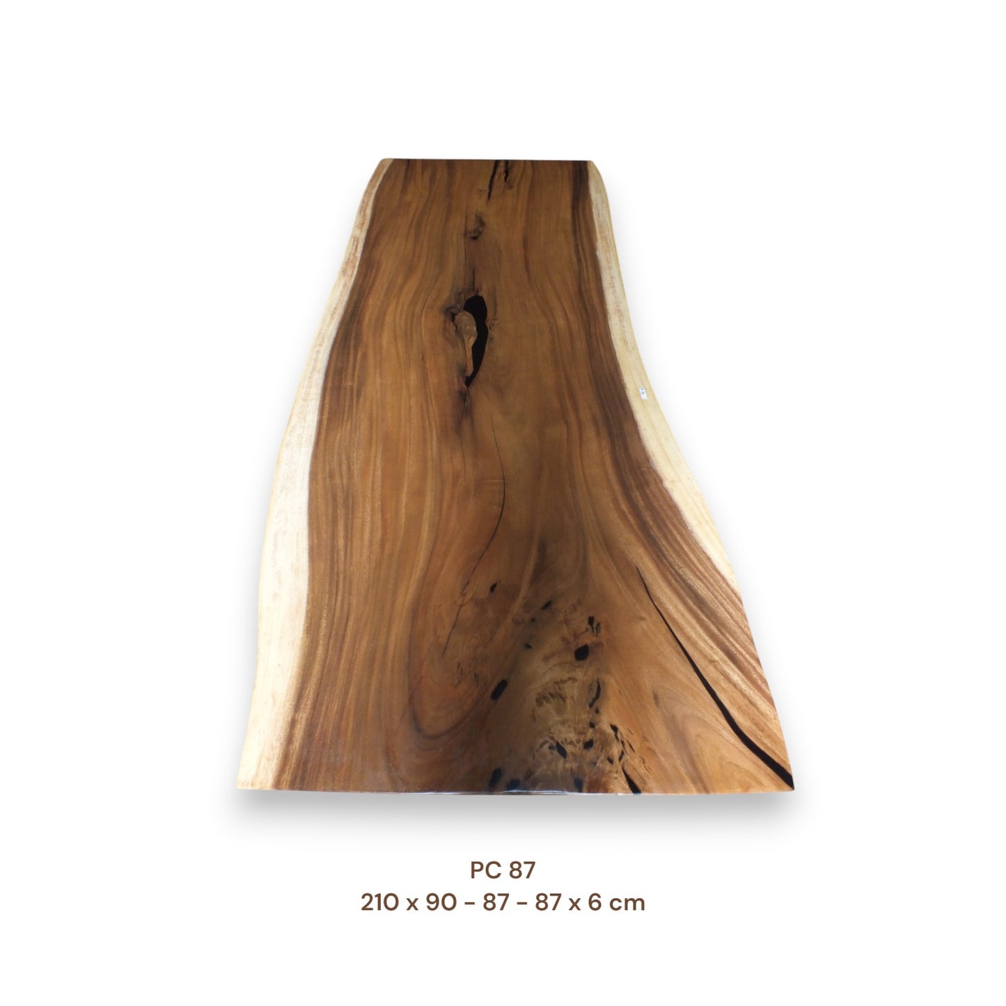 Exklusive Suarholz Tischplatte 210x88 cm | massiv & einmalig, 6 cm stark