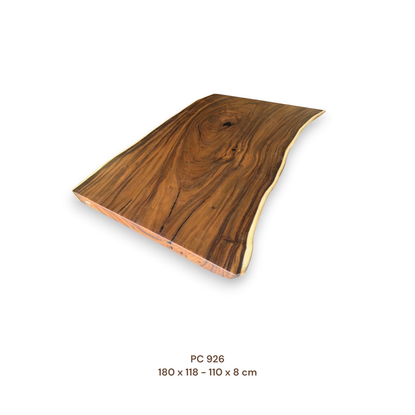 Massive Suarholz Esstischplatte 180x113 cm | 8 cm stark | Luxus-Unikat