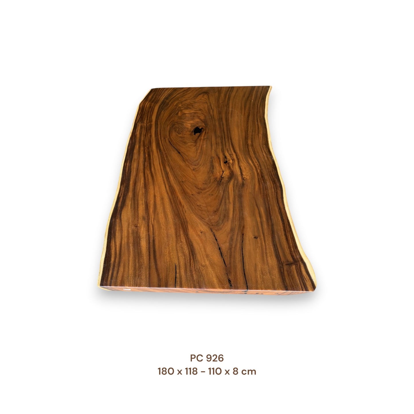 Massive Suarholz Esstischplatte 180x113 cm | 8 cm stark | Luxus-Unikat