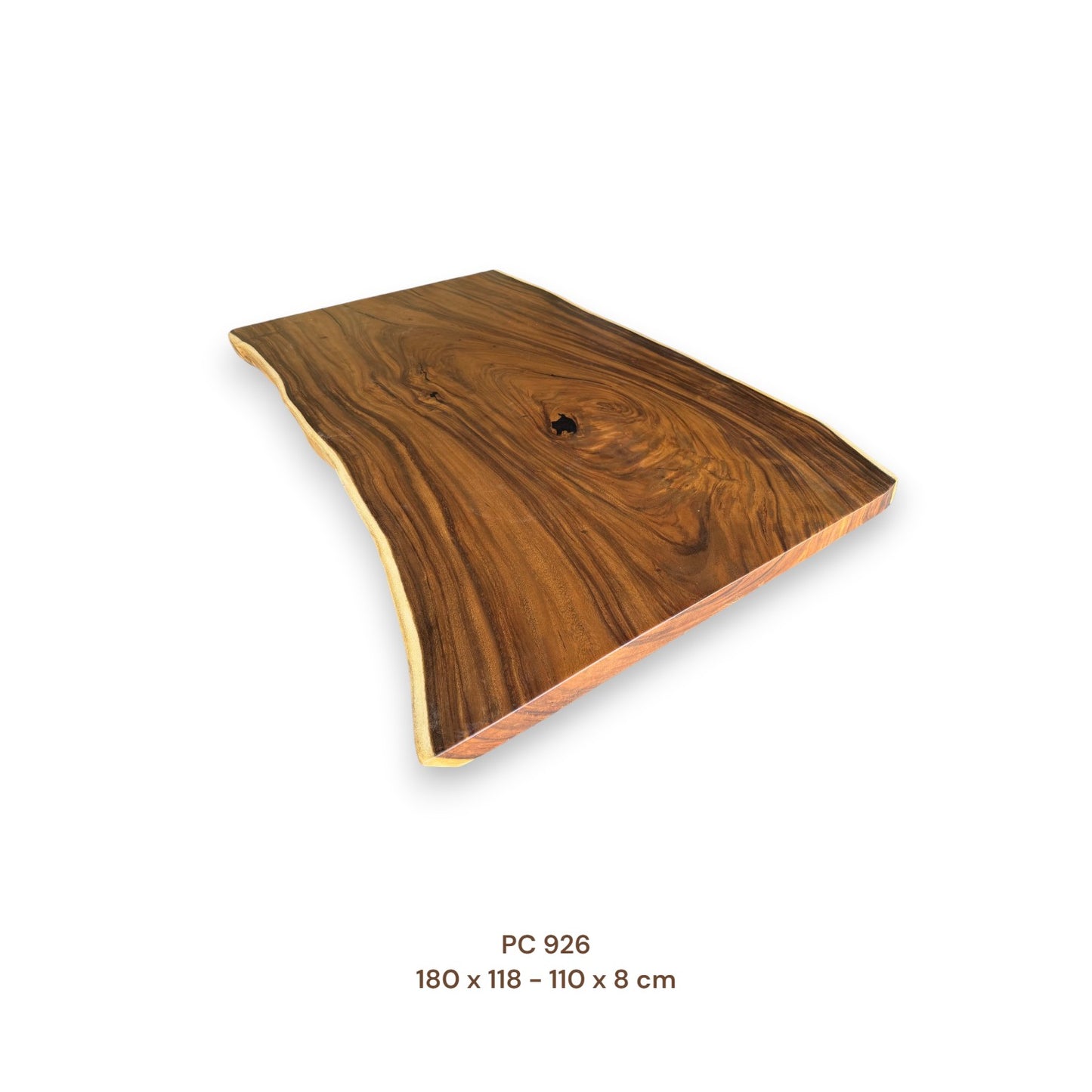 Massive Suarholz Esstischplatte 180x113 cm | 8 cm stark | Luxus-Unikat
