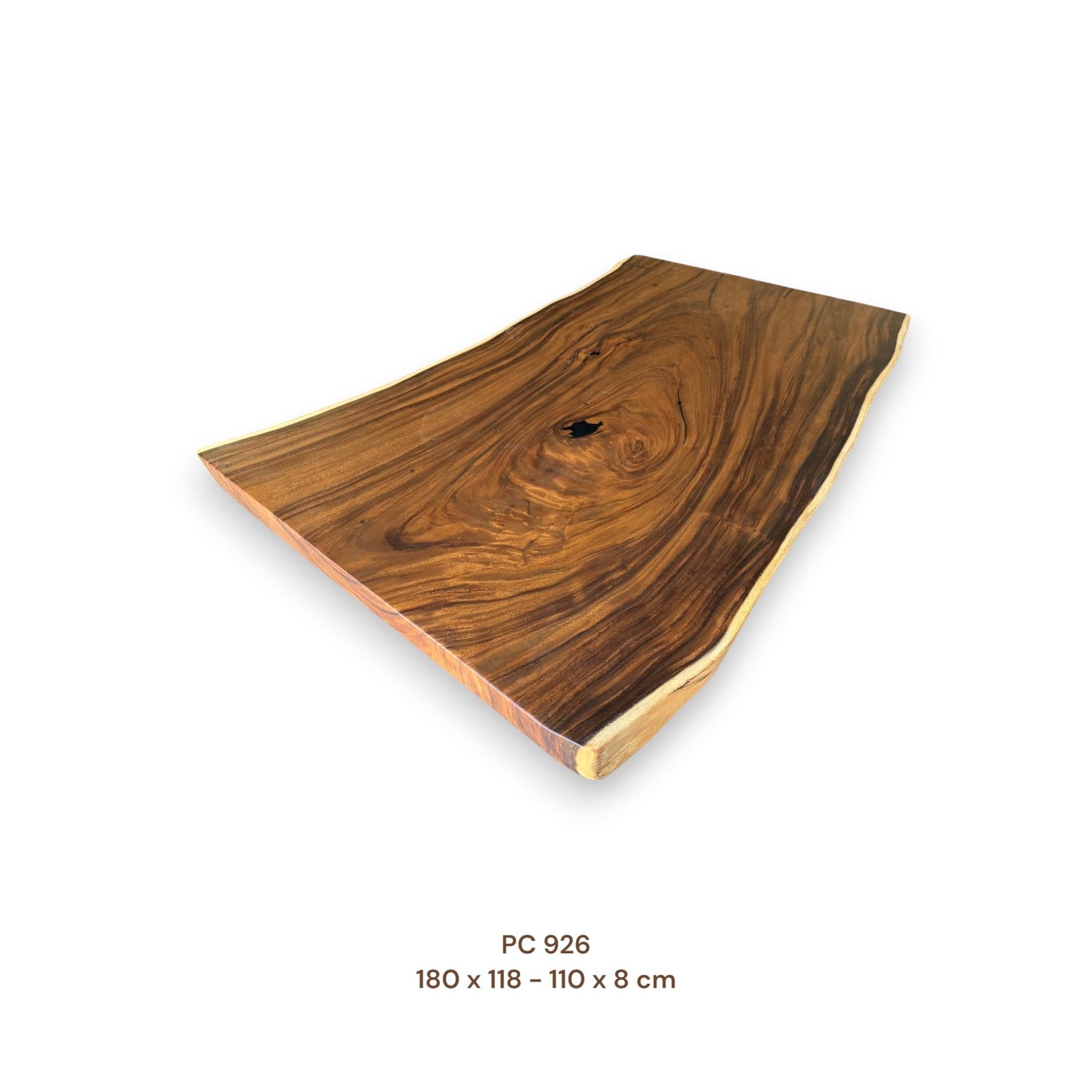 Massive Suarholz Esstischplatte 180x113 cm | 8 cm stark | Luxus-Unikat
