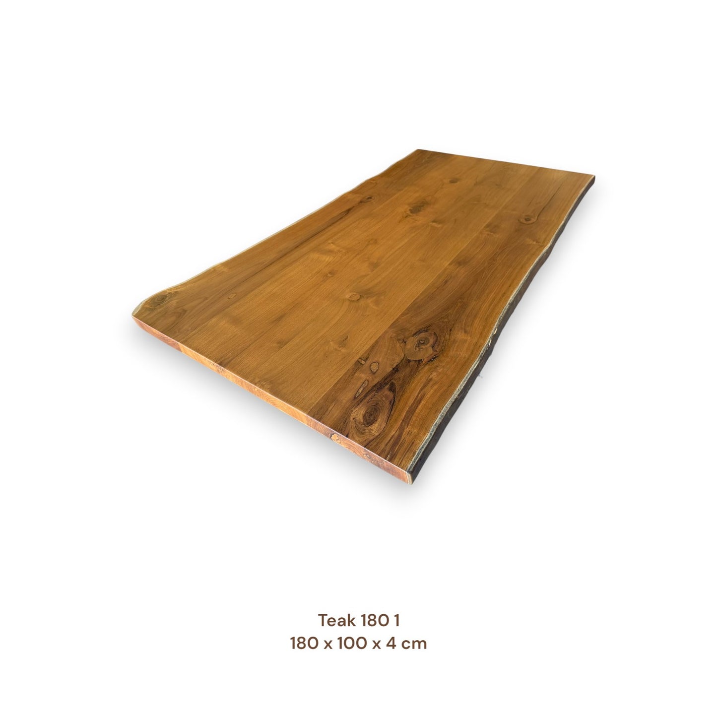 Massivholz Esstischplatte aus Teakholz 180x100 cm | Premium-Unikat