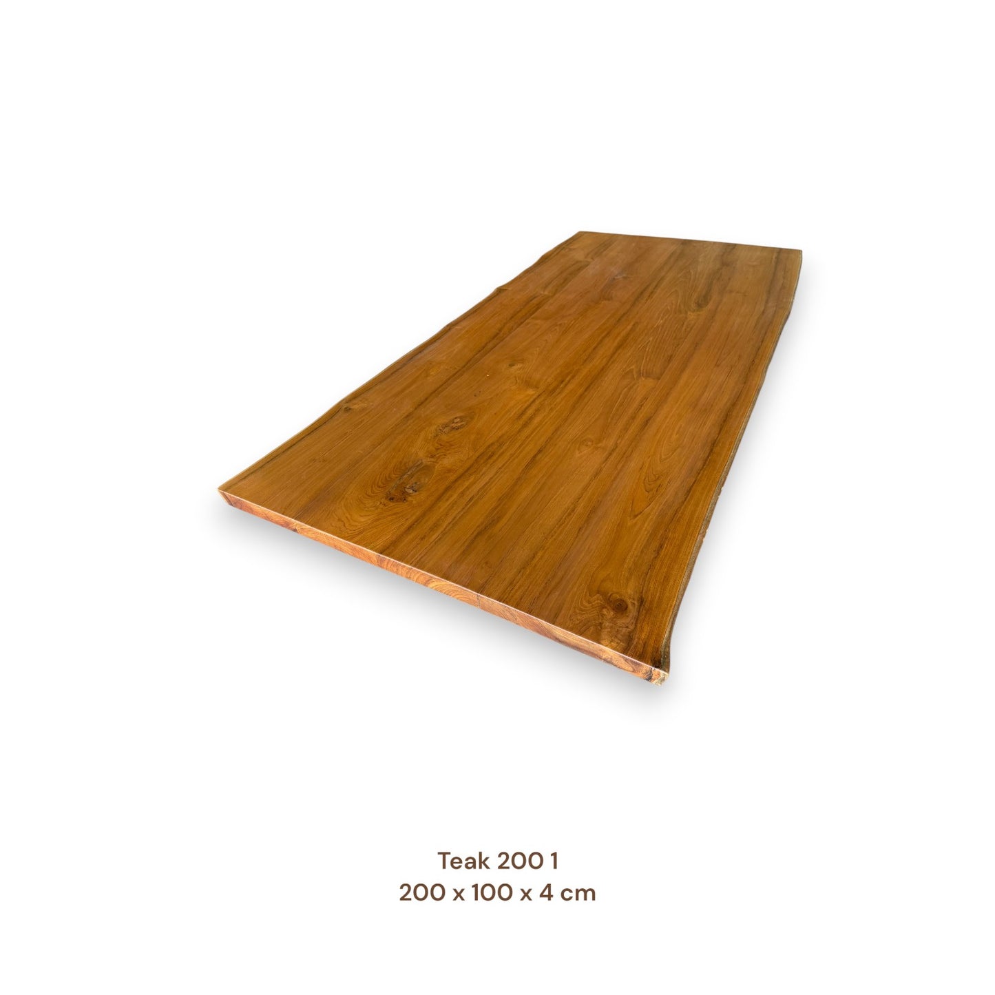 Massivholz Esstischplatte aus Teakholz 200x100 cm | Premium-Unikat
