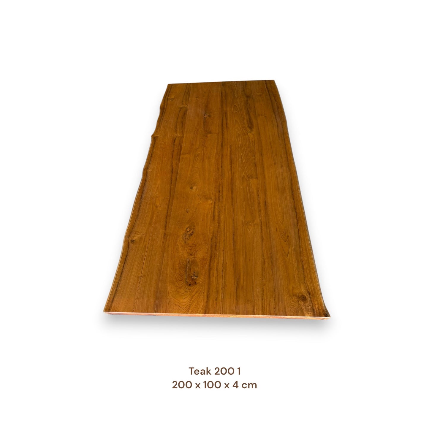 Massivholz Esstischplatte aus Teakholz 200x100 cm | Premium-Unikat