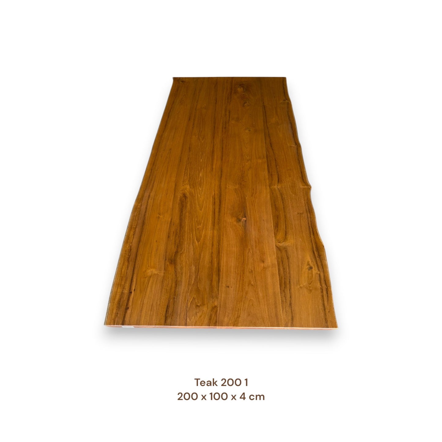 Massivholz Esstischplatte aus Teakholz 200x100 cm | Premium-Unikat