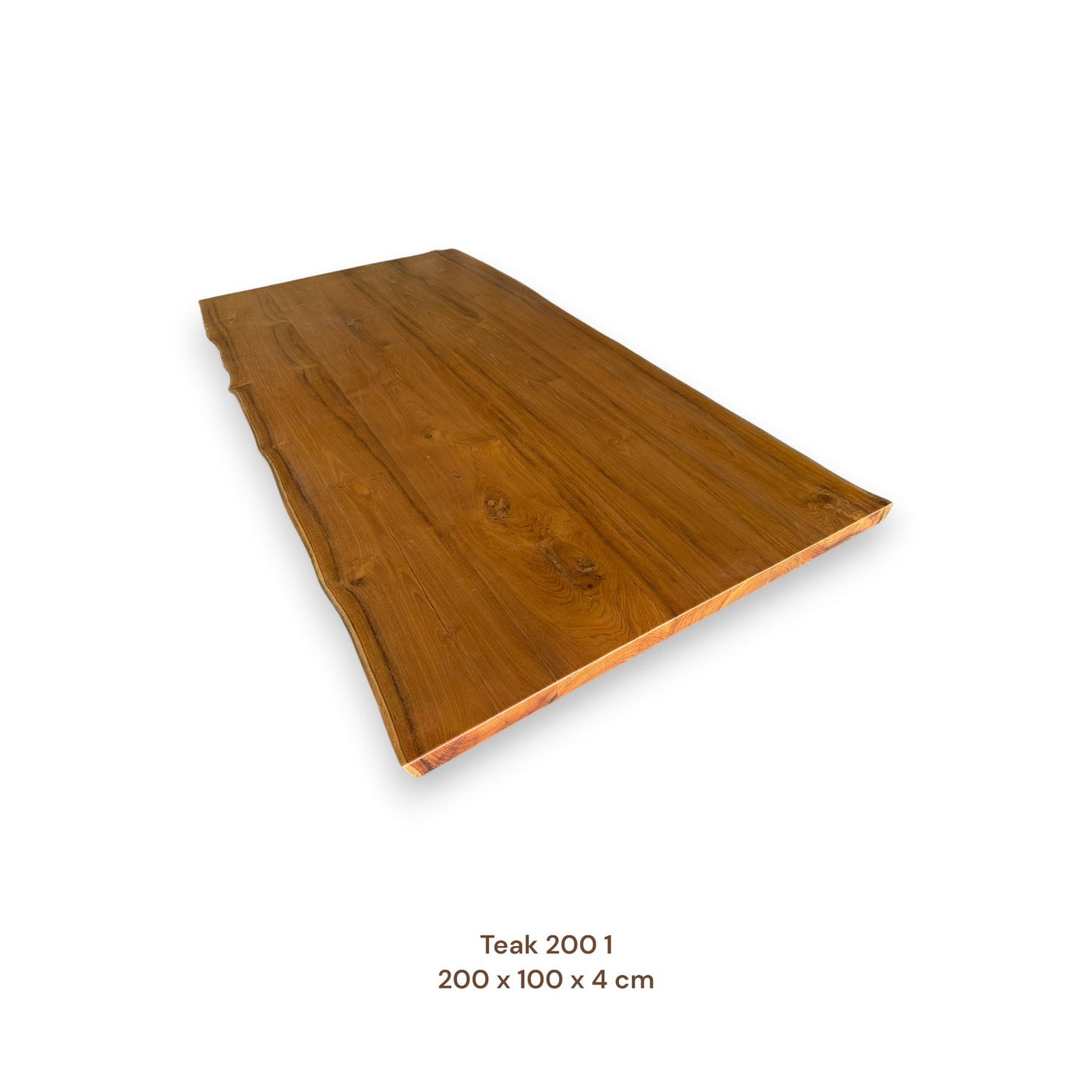Massivholz Esstischplatte aus Teakholz 200x100 cm | Premium-Unikat
